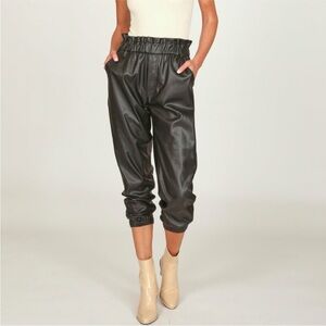 Chic Black Faux Leather Pants